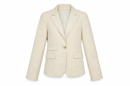 PINKO Womens Ivory Jacket Blazer Size 10 - Beaded detail to back