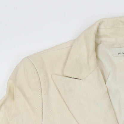 PINKO Womens Ivory Jacket Blazer Size 10 - Beaded detail to back