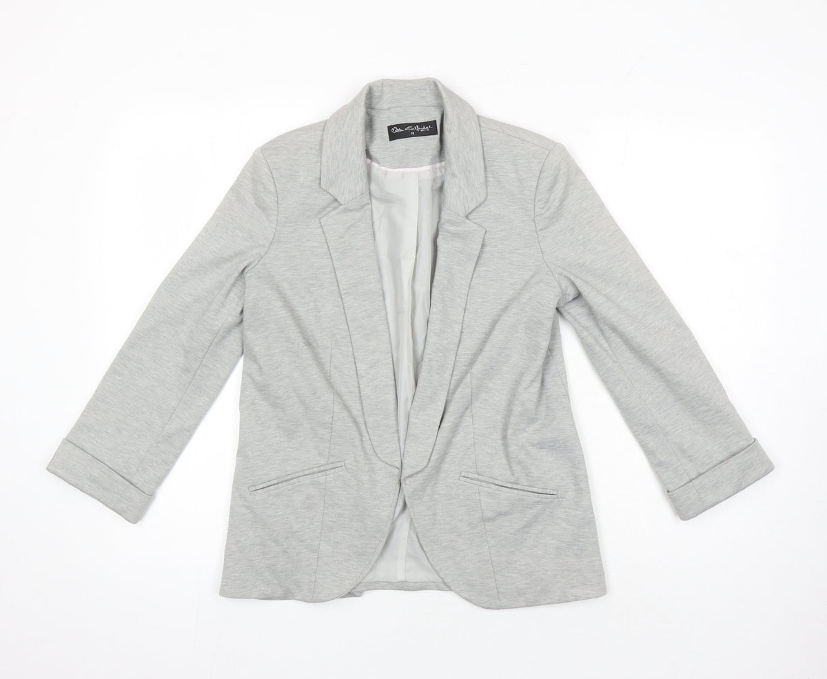 Additional front view of Miss Selfirdge women’s grey jacket blazer, size UK 10