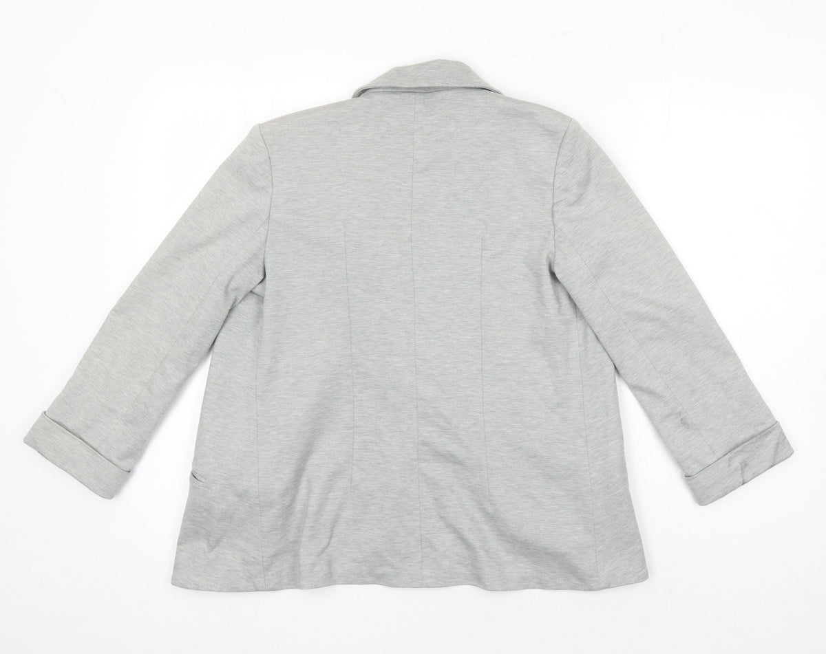 Back view of Miss Selfirdge women’s grey jacket blazer, size UK 10