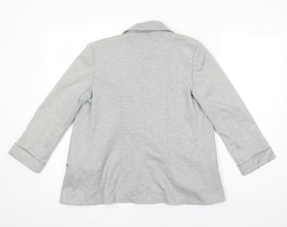 Back view of Miss Selfirdge women’s grey jacket blazer, size UK 10