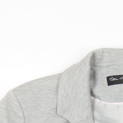 Close-up detail of Miss Selfirdge women’s grey jacket blazer, size UK 10