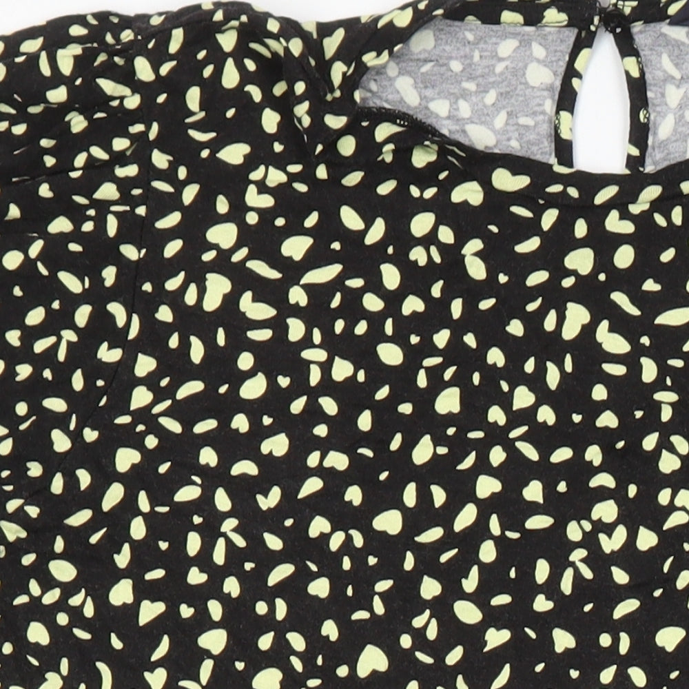 M&S Womens Ivory Geometric Viscose A-Line Size 16 Round Neck