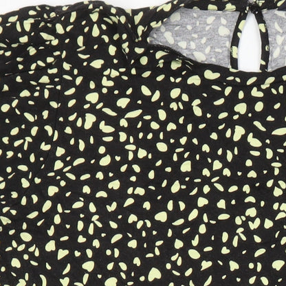 M&S Womens Ivory Geometric Viscose A-Line Size 16 Round Neck