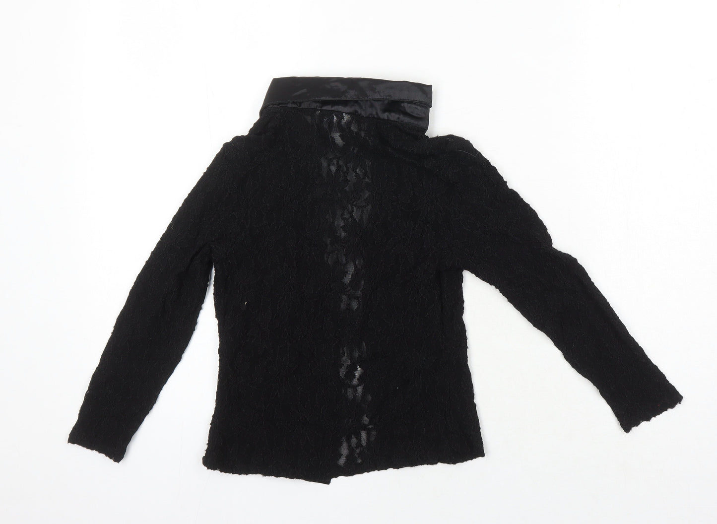 Georgio Bombini Womens Black Polyester Basic Blouse One Size Collared