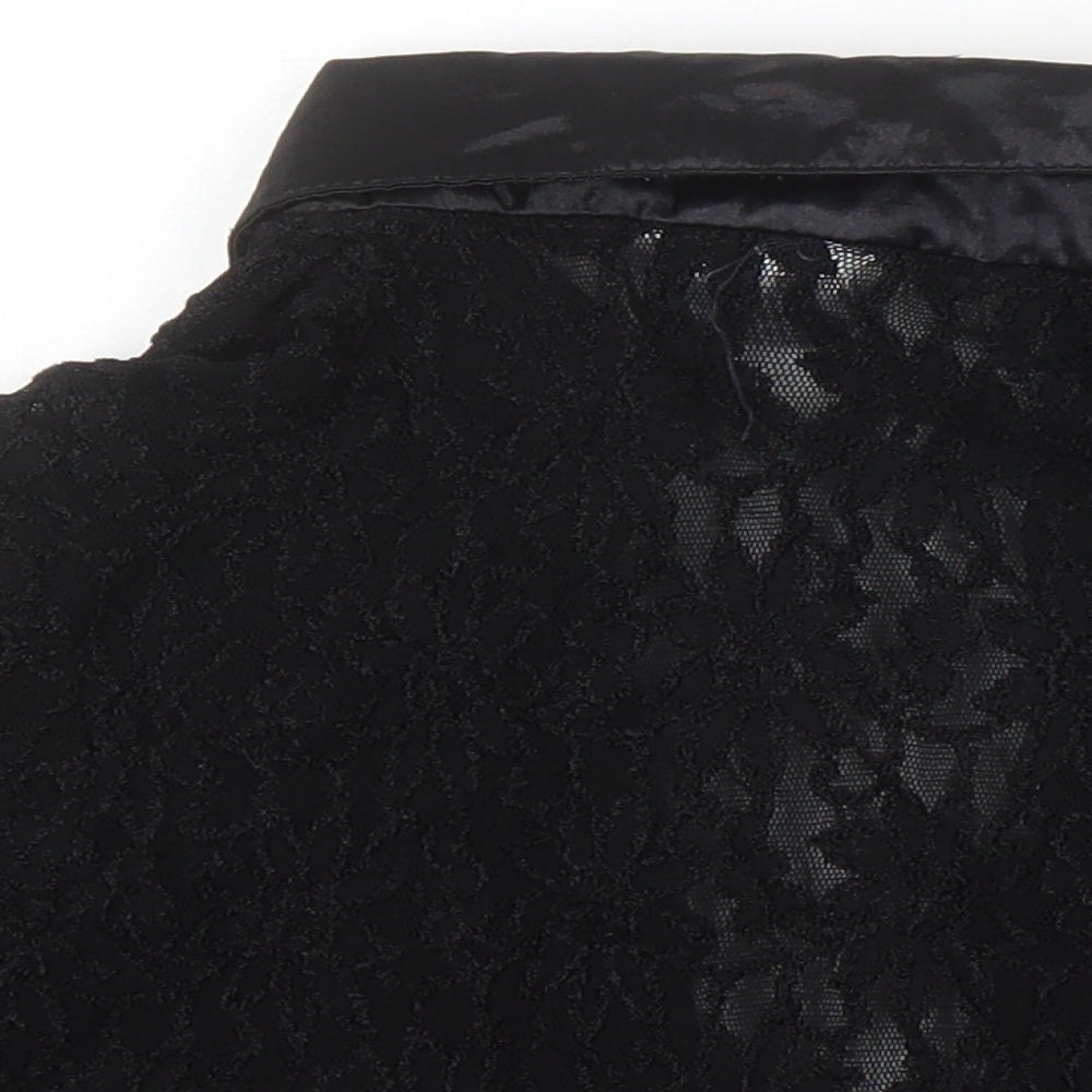 Georgio Bombini Womens Black Polyester Basic Blouse One Size Collared