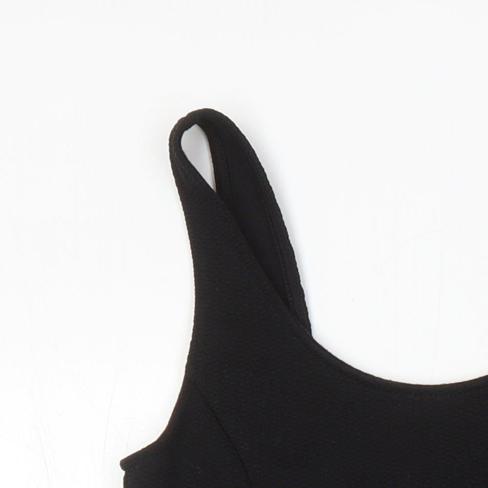 H&M Womens Black Polyester A-Line Size 10 Scoop Neck