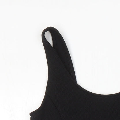 H&M Womens Black Polyester A-Line Size 10 Scoop Neck