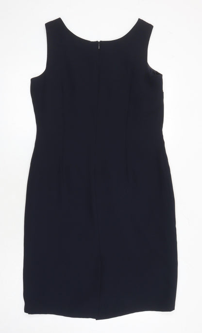 Modern Classics Womens Blue Polyester Pinafore/Dungaree Dress Size 14 Scoop Neck