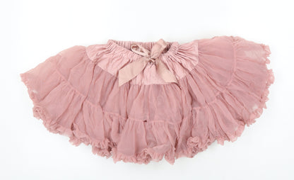 Poppy Girls Pink Ikat Nylon A-Line Skirt Size L Regular - Elasticated waist