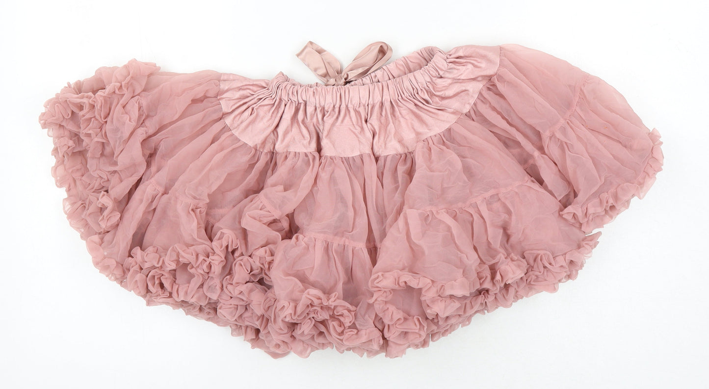 Poppy Girls Pink Ikat Nylon A-Line Skirt Size L Regular - Elasticated waist