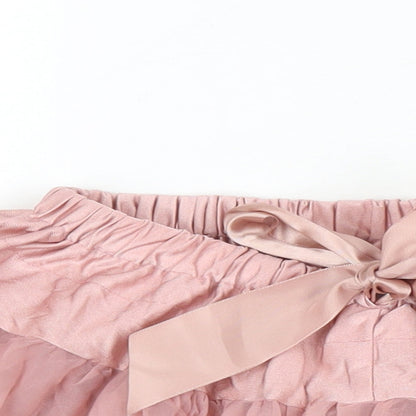 Poppy Girls Pink Ikat Nylon A-Line Skirt Size L Regular - Elasticated waist