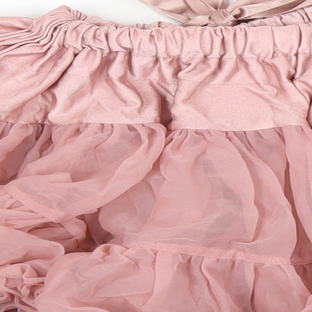 Poppy Girls Pink Ikat Nylon A-Line Skirt Size L Regular - Elasticated waist