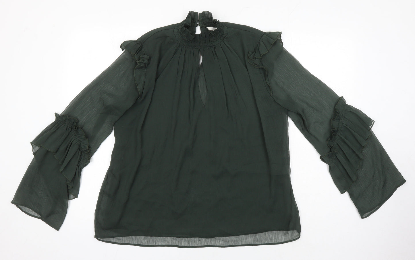 Womens UK Size 40 H&M Green Tunic Blouse