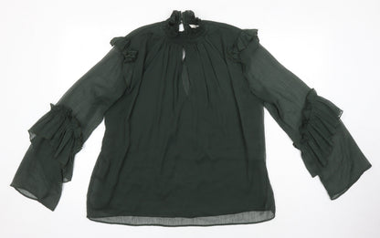 Womens UK Size 40 H&M Green Tunic Blouse