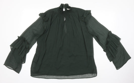 Womens UK Size 40 H&M Green Tunic Blouse