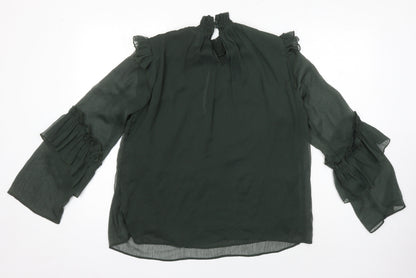 Womens UK Size 40 H&M Green Tunic Blouse