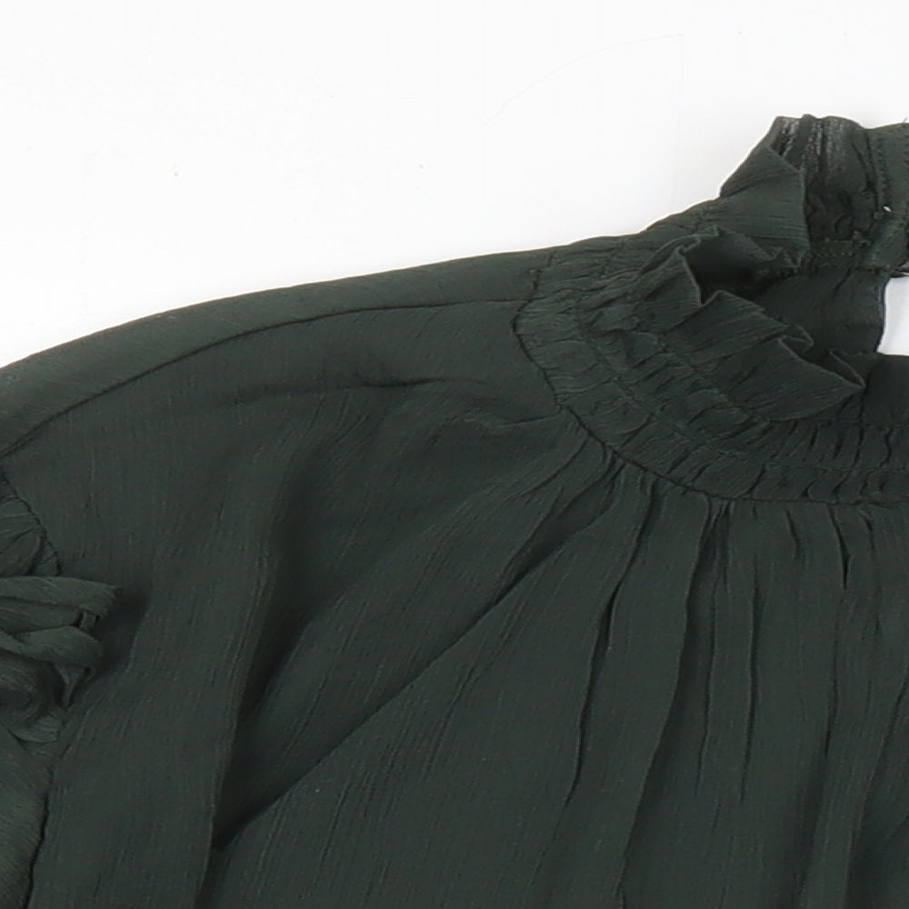 Womens UK Size 40 H&M Green Tunic Blouse