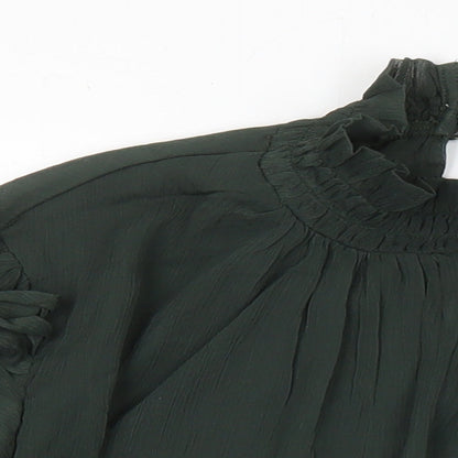 Womens UK Size 40 H&M Green Tunic Blouse