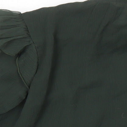 Womens UK Size 40 H&M Green Tunic Blouse