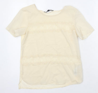 Womens UK Size S French Connection Ivory Tunic Blouse