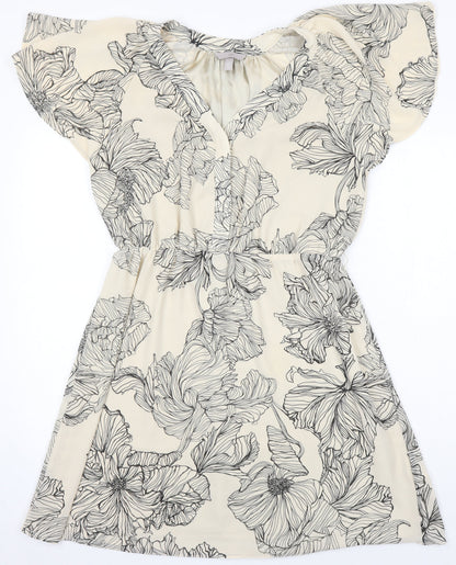 H&M Womens Multicoloured Floral Polyester A-Line Size M Sweetheart