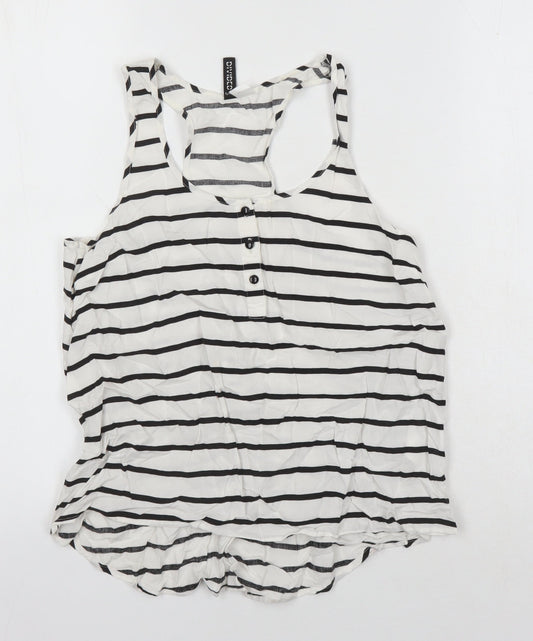 Womens UK Size 6 H&M Ivory Basic T-Shirt