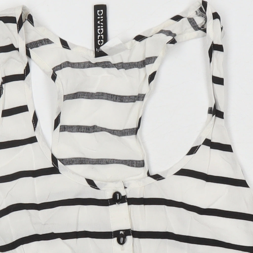 Womens UK Size 6 H&M Ivory Basic T-Shirt