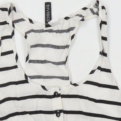 Womens UK Size 6 H&M Ivory Basic T-Shirt