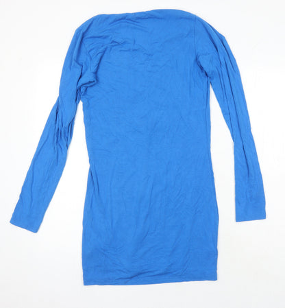 LTS Basics Womens Blue Viscose T-Shirt Dress Size S Sweetheart