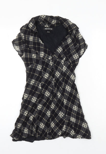 Urban Fitters Womens Multicoloured Check Viscose Tunic Blouse Size XL Collared