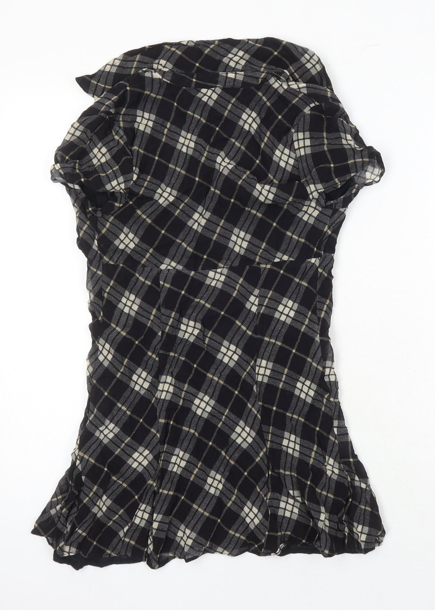 Urban Fitters Womens Multicoloured Check Viscose Tunic Blouse Size XL Collared