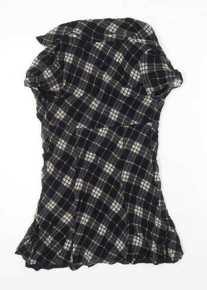 Urban Fitters Womens Multicoloured Check Viscose Tunic Blouse Size XL Collared