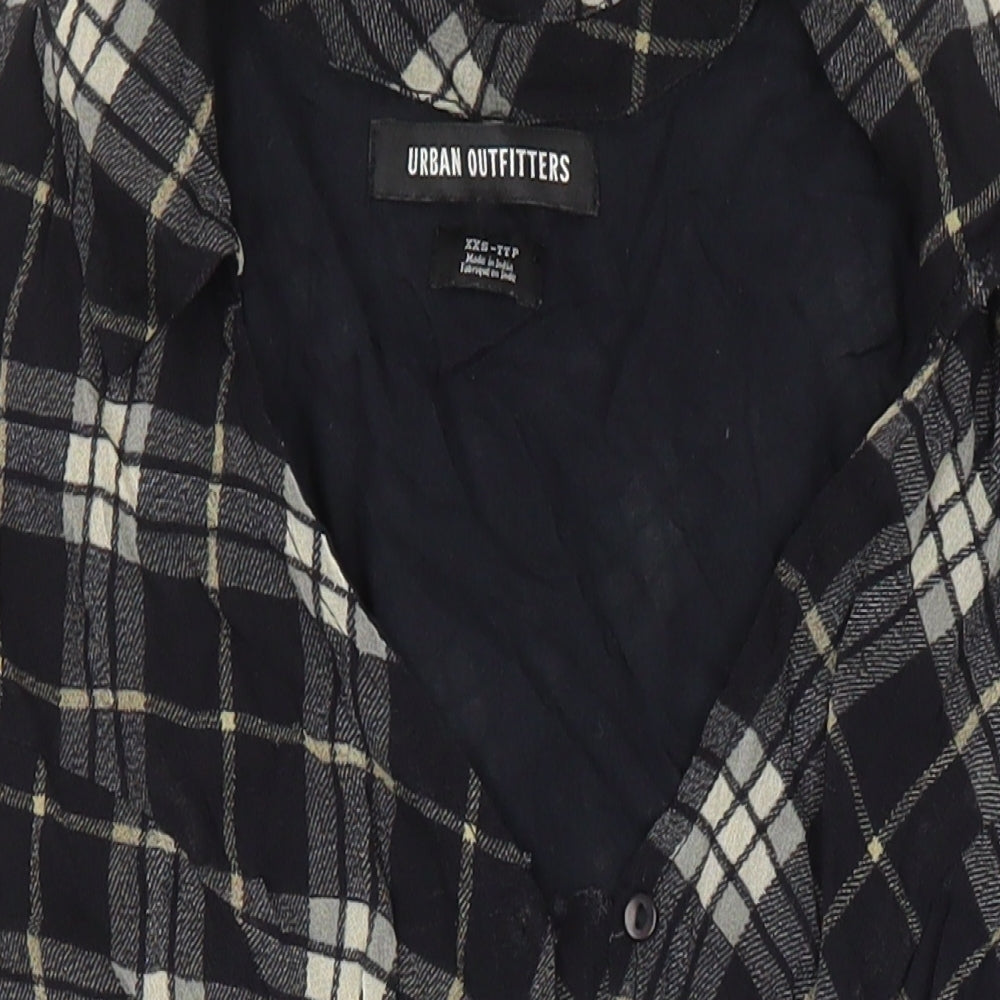 Urban Fitters Womens Multicoloured Check Viscose Tunic Blouse Size XL Collared