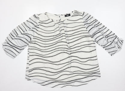 Womens UK Size S Wallis White Tunic Blouse