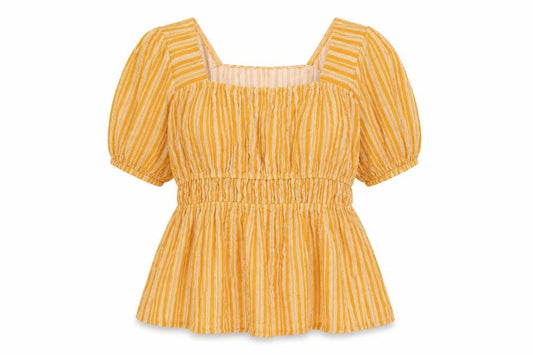 Womens UK Size 10 Apricot Yellow Tunic Blouse