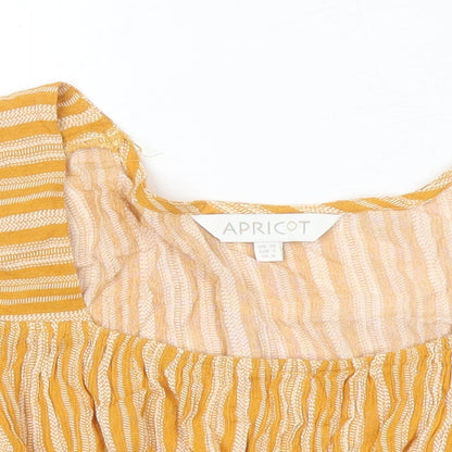 Womens UK Size 10 Apricot Yellow Tunic Blouse