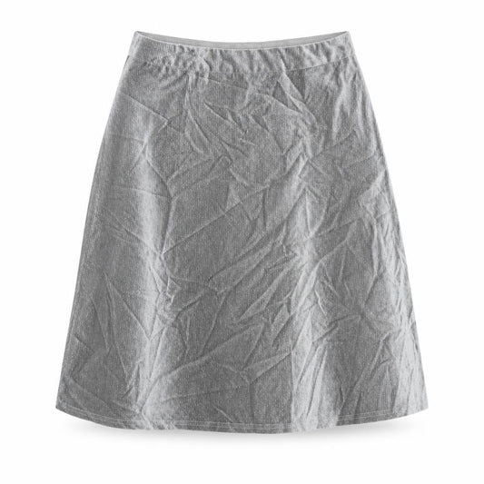 Elenza Womens Silver Herringbone Polyester A-Line Skirt Size M Zip