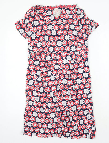Faithful & True Womens Multicoloured Floral Viscose Shift Size 14 Boat Neck