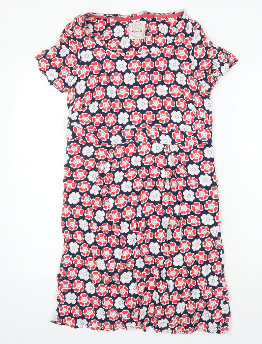 Faithful & True Womens Multicoloured Floral Viscose Shift Size 14 Boat Neck