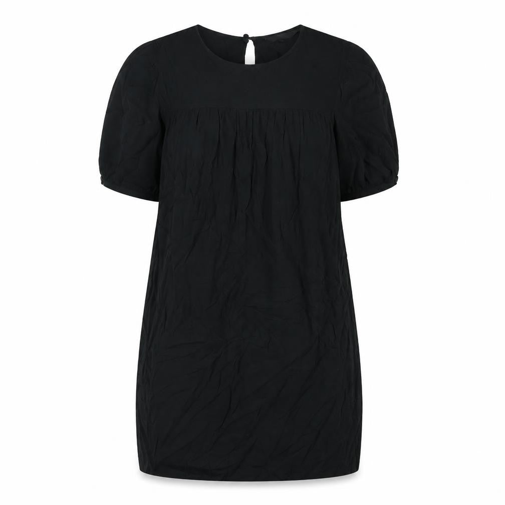 Next Womens Black Viscose Shift Size 14 Round Neck Button