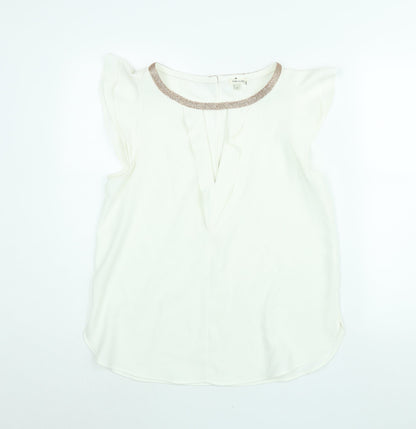 Womens UK Size 10 River Island White Basic Blouse