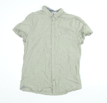 Croxley Mens Green Cotton Button-Up Size 2XL Collared Button