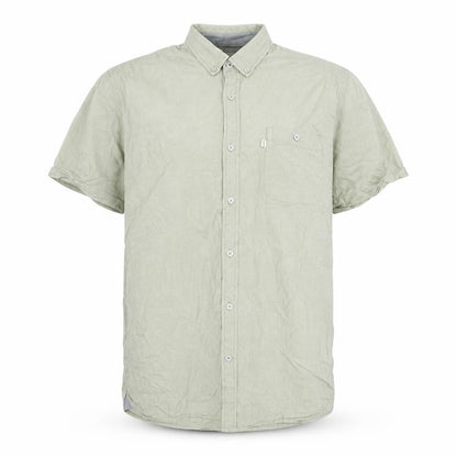 Croxley Mens Green Cotton Button-Up Size 2XL Collared Button