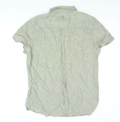 Croxley Mens Green Cotton Button-Up Size 2XL Collared Button