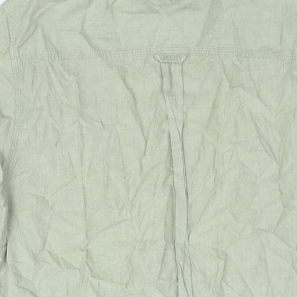 Croxley Mens Green Cotton Button-Up Size 2XL Collared Button