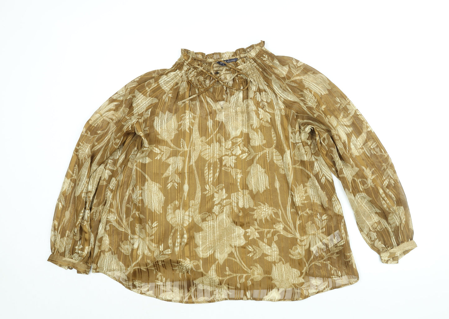 Womens UK Size 10 Marks and Spencer Brown Basic Blouse