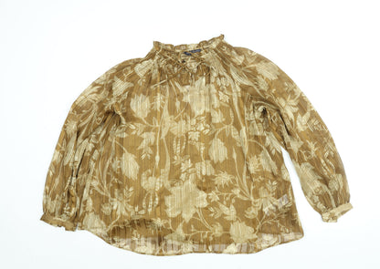 Womens UK Size 10 Marks and Spencer Brown Basic Blouse