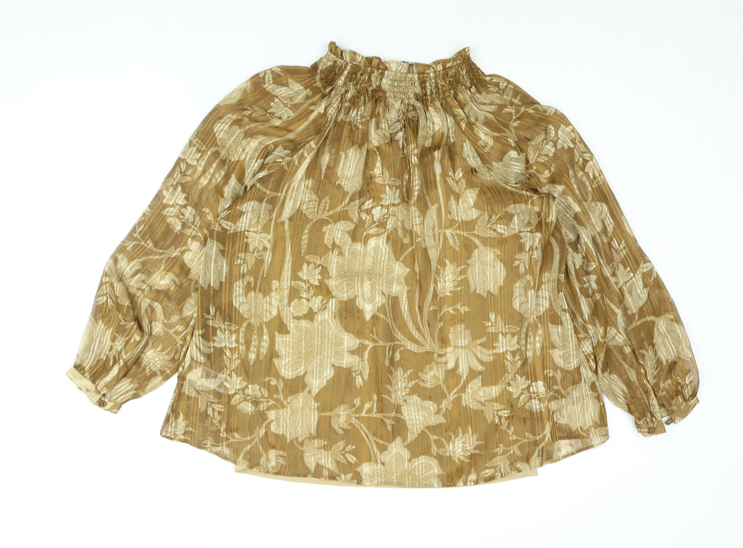 Womens UK Size 10 Marks and Spencer Brown Basic Blouse