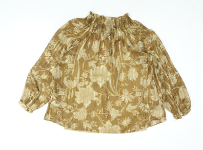 Womens UK Size 10 Marks and Spencer Brown Basic Blouse
